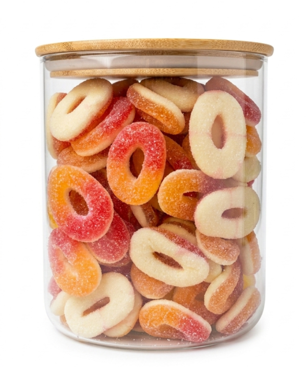 Guminukai ,,Persikiniai žiedai dideli"(100g)