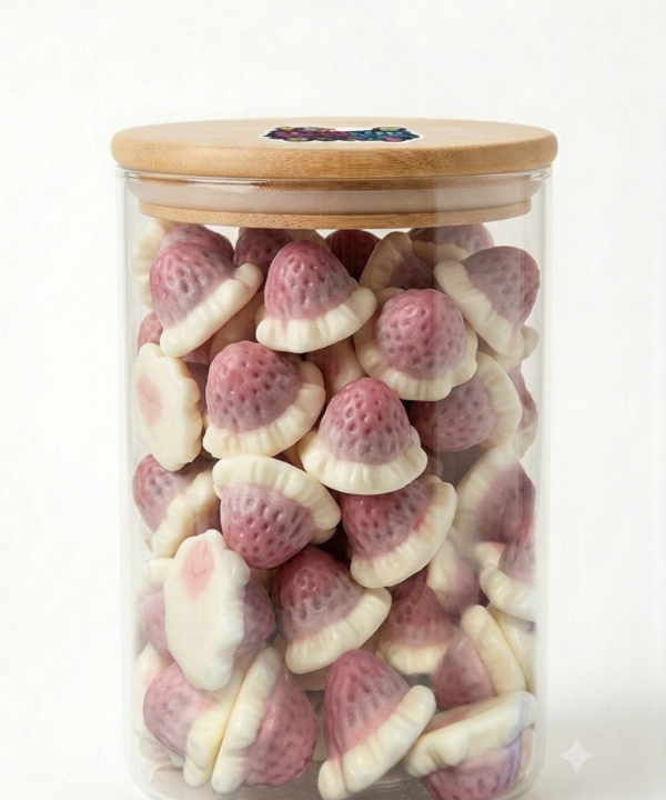 „Pieninis braškinis pyragas“ (100g.)