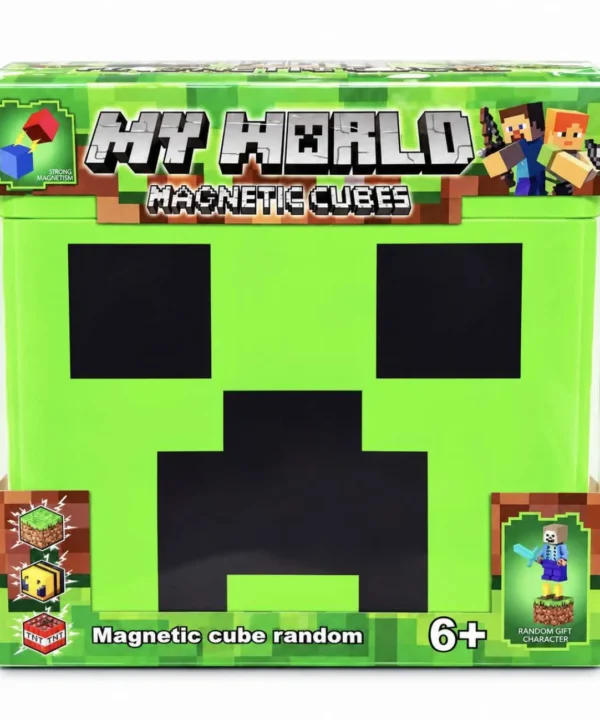 MINECRAFT stiliaus magnetinė dėlionė su LED šviesele