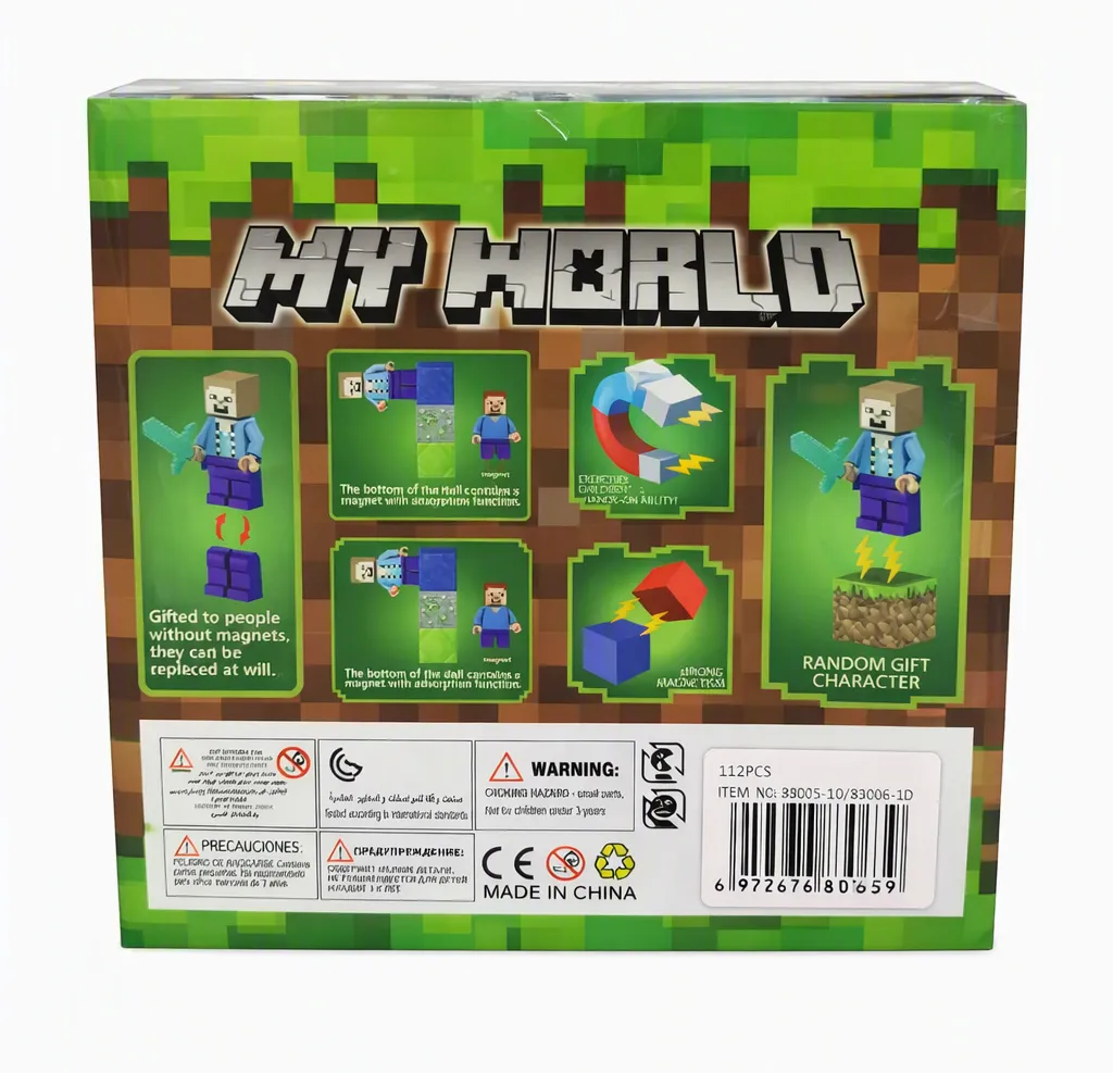 MINECRAFT stiliaus magnetinė dėlionė su LED šviesele - Image 4